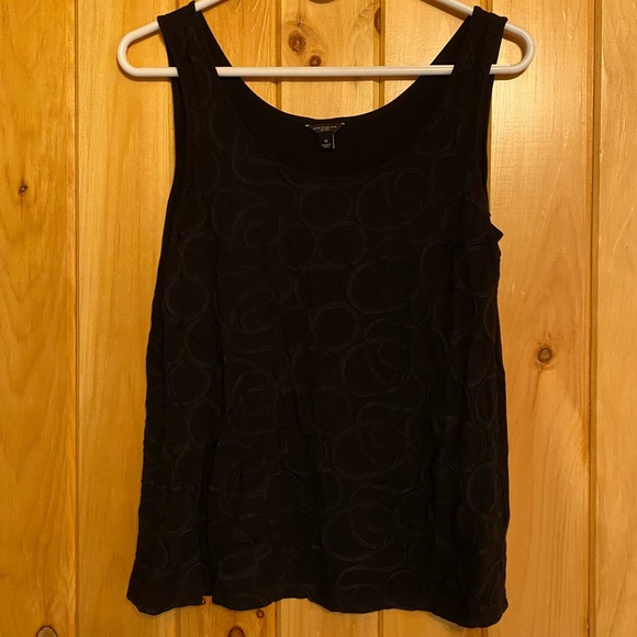 Ann Taylor Women’s Black Tank Top with Circle Pattern - Picture 1 of 6